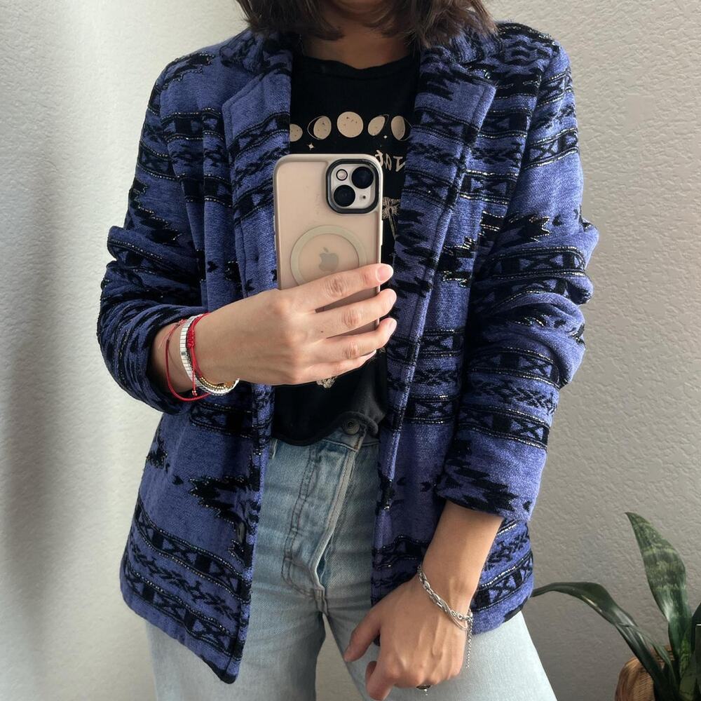 Vintage 90s Southwestern Blue Blazer